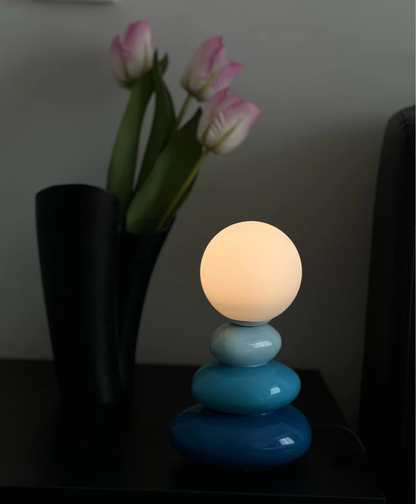 Colorful Stone Table Lamp - Creative Nordic Stacked Design Bedside Light
