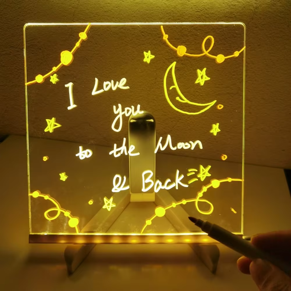 Colourful LED Message Board | USB-Powered Erasable Drawing & Note Light
