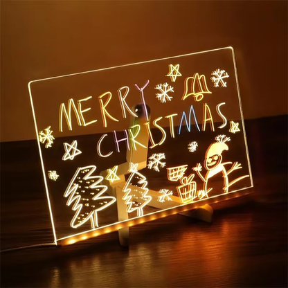 Colourful LED Message Board | USB-Powered Erasable Drawing & Note Light