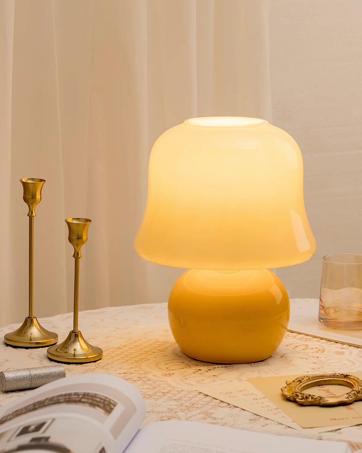 Cream Mushroom Table Lamp | Modern Vintage Lighting
