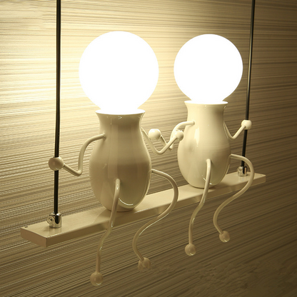 Creative Iron Robot Wall Sconce - Sitting Figure Decorative Wall Light