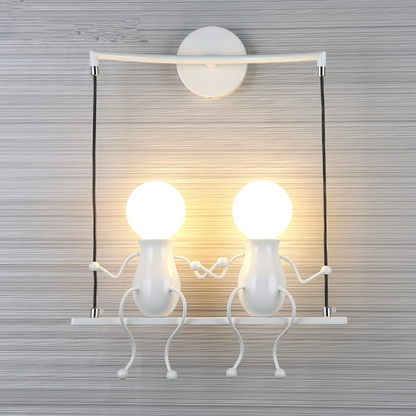 Creative Iron Robot Wall Sconce - Sitting Figure Decorative Wall Light