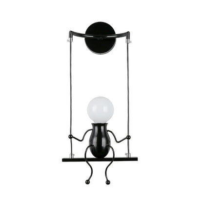 Creative Iron Robot Wall Sconce - Sitting Figure Decorative Wall Light