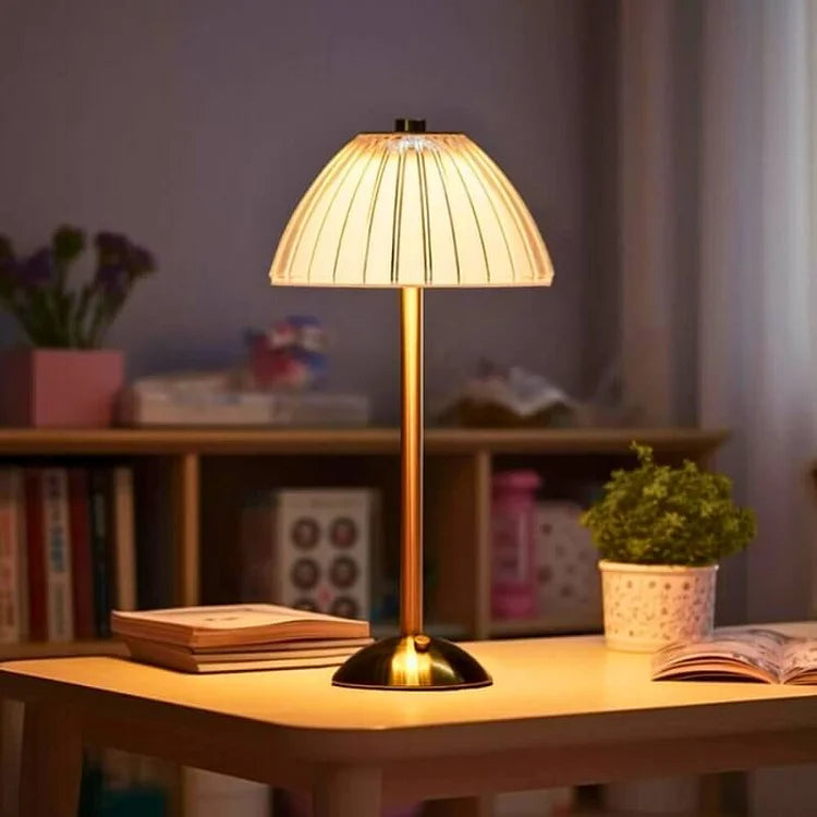 CrystalGlow | Elegant Cordless Metal Table Lamp