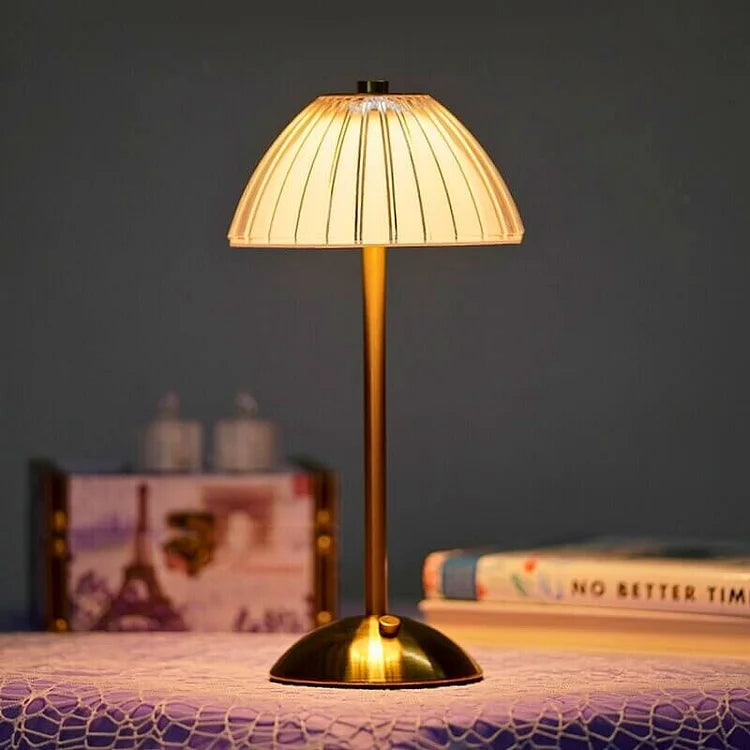CrystalGlow | Elegant Cordless Metal Table Lamp