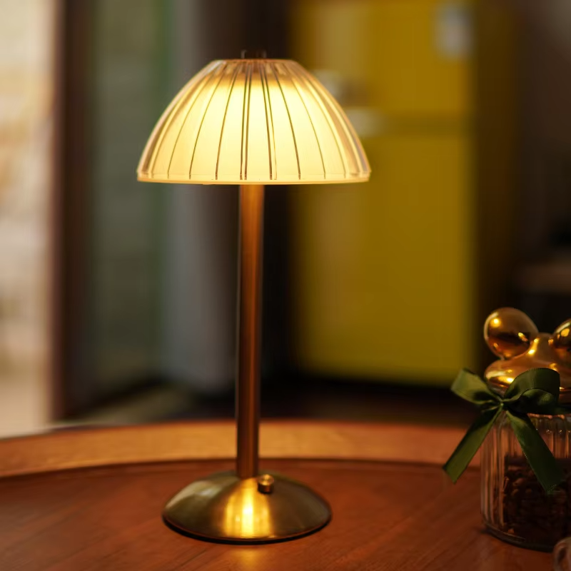 CrystalGlow | Elegant Cordless Metal Table Lamp
