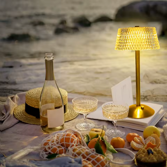 Diamond Crystal LED Table Lamp | USB Rechargeable Night Light