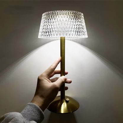 Diamond Crystal LED Table Lamp | USB Rechargeable Night Light