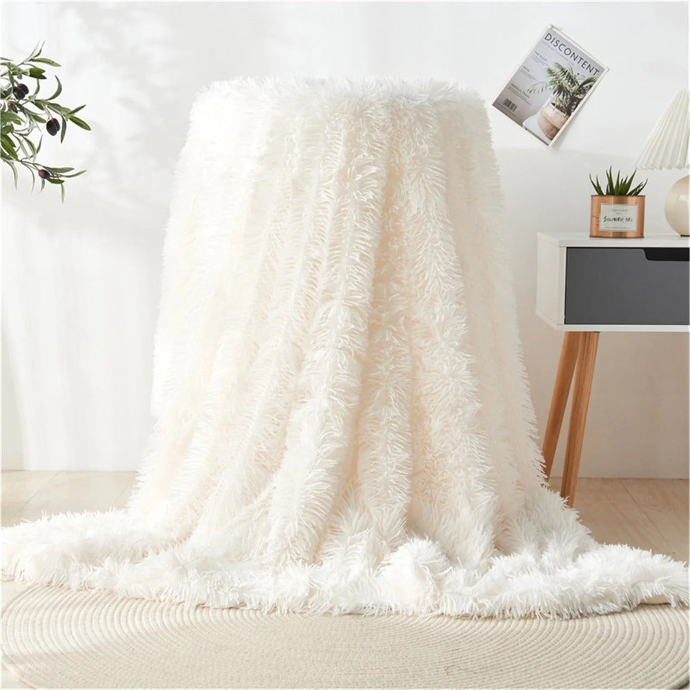 CozyNest | Fuzzy Faux Fur Blanket Throw