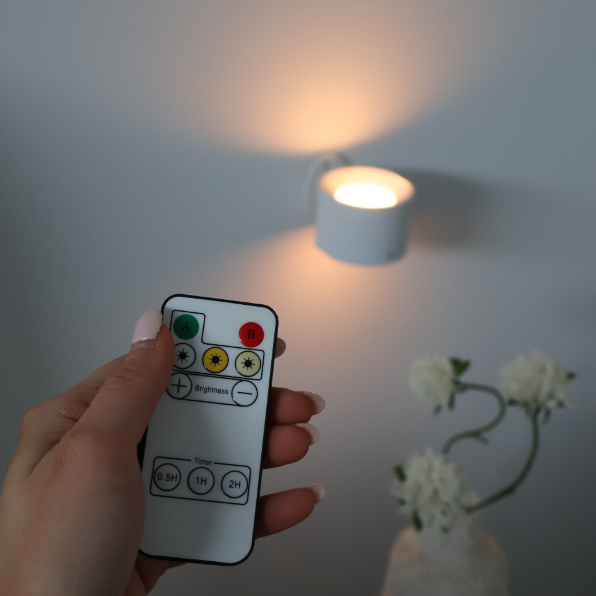 HaloFlex LED Wall Light – Dual-Headed Remote Control Night Light