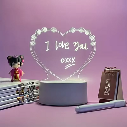 LED Message Board Table Lamp | Rewritable Note & Calendar Night Light