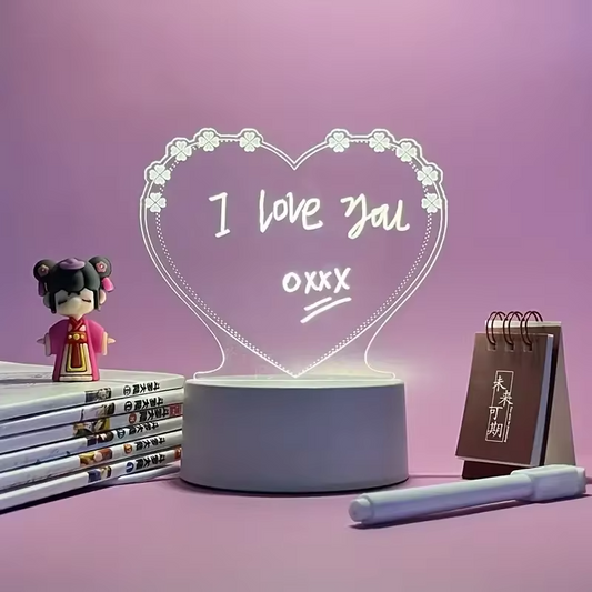 LED Message Board Table Lamp | Rewritable Note & Calendar Night Light
