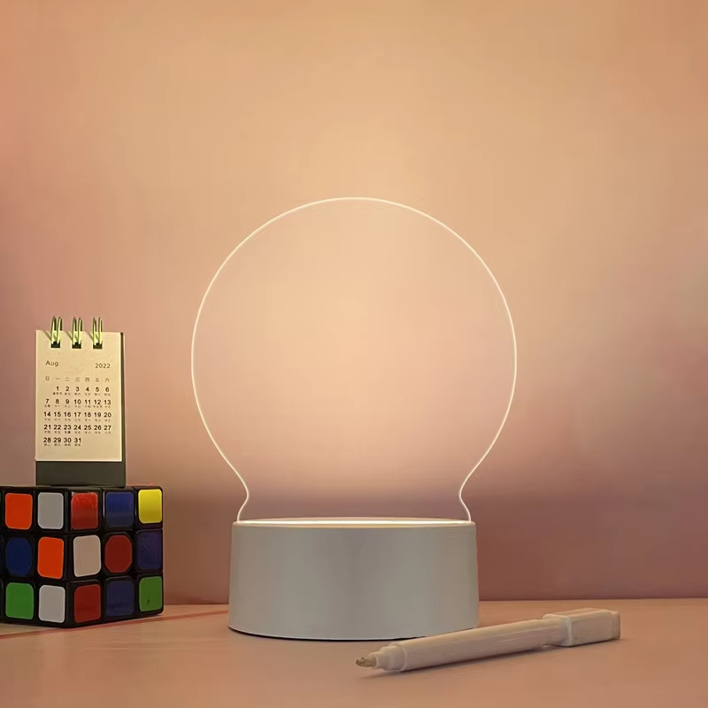 LED Message Board Table Lamp | Rewritable Note & Calendar Night Light