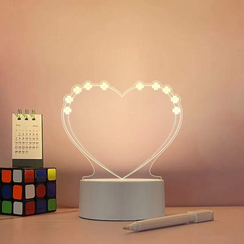 LED Message Board Table Lamp | Rewritable Note & Calendar Night Light