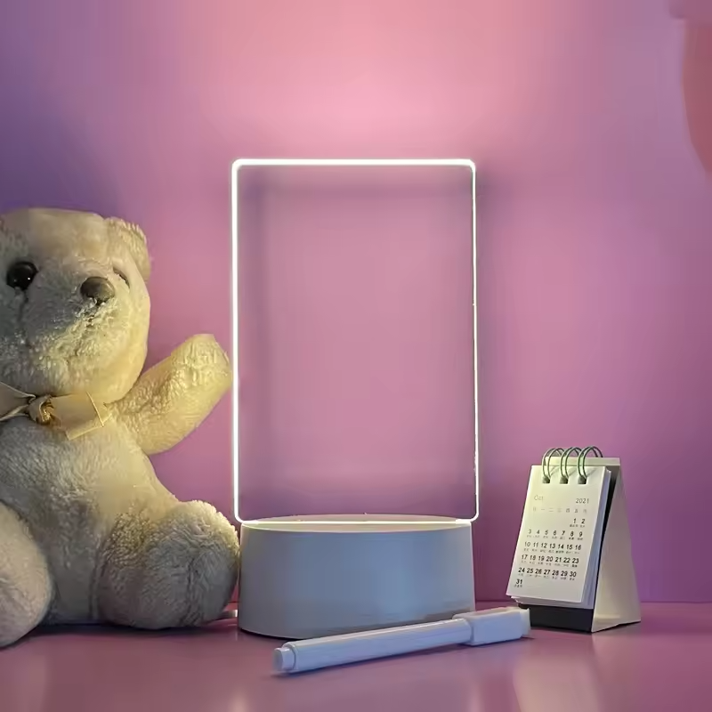 LED Message Board Table Lamp | Rewritable Note & Calendar Night Light