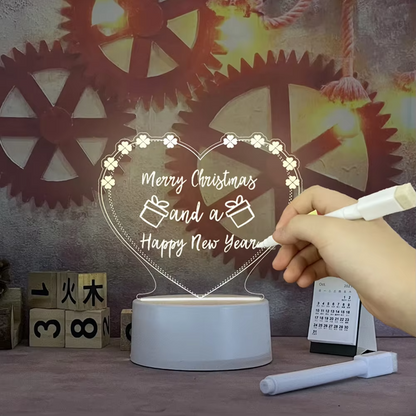 LED Message Board Table Lamp | Rewritable Note & Calendar Night Light