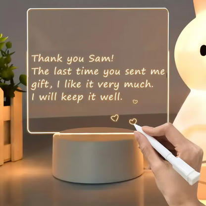 LED Message Board Table Lamp | Rewritable Note & Calendar Night Light