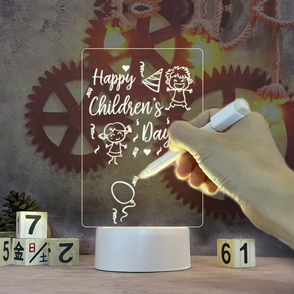 LED Message Board Table Lamp | Rewritable Note & Calendar Night Light