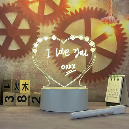 LED Message Board Table Lamp | Rewritable Note & Calendar Night Light