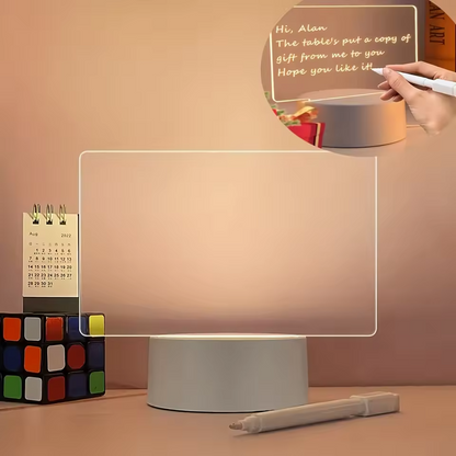 LED Message Board Table Lamp | Rewritable Note & Calendar Night Light