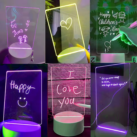 LED Night Light Note Board | USB-Powered Creative Lamp