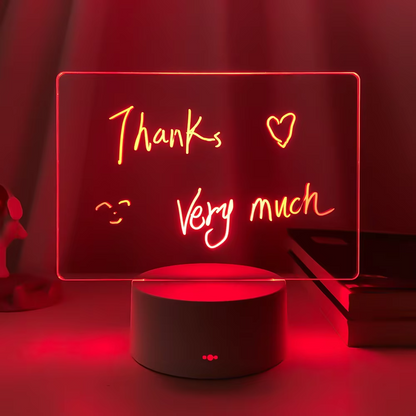 LED Note Board Night Lamp | Two-Tone 3D Light With Pen