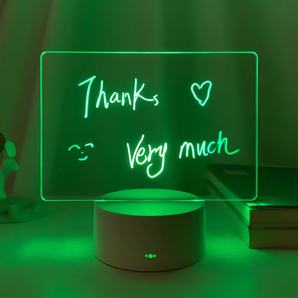 LED Note Board Night Lamp | Two-Tone 3D Light With Pen