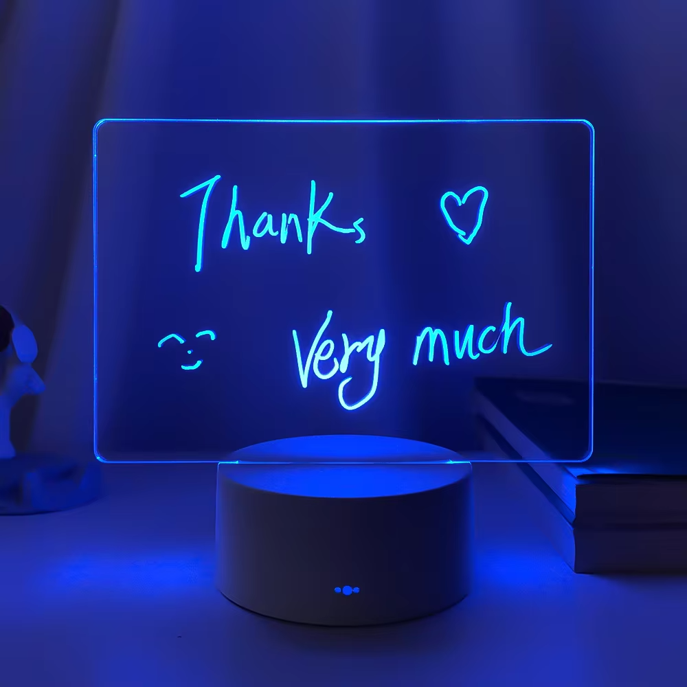 LED Note Board Night Lamp | Two-Tone 3D Light With Pen