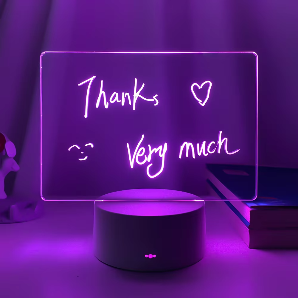 LED Note Board Night Lamp | Two-Tone 3D Light With Pen