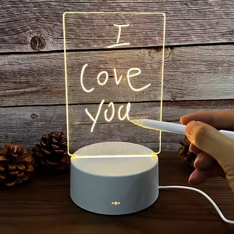LED Note Board Night Lamp | Two-Tone 3D Light With Pen | Table Lamp