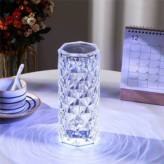 Multicolour Crystal Night Light - 16-Colour Touch RGB Table Lamp