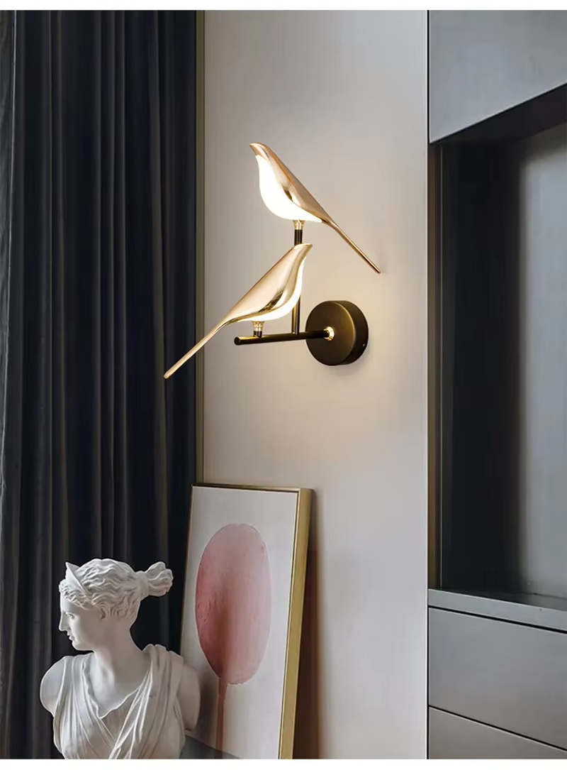 Nordic Golden Bird LED Wall Light - Creative Wall Lamp