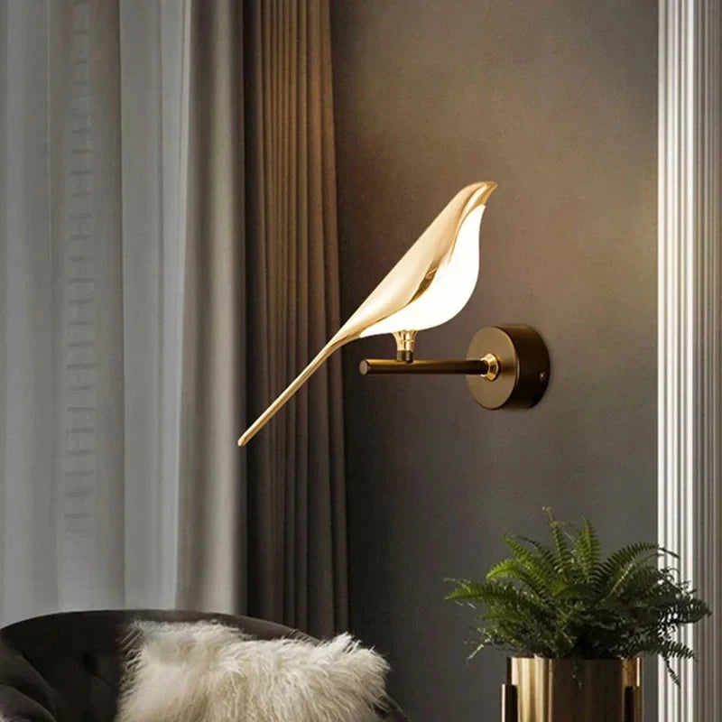 Nordic Golden Bird LED Wall Light - Creative Wall Lamp
