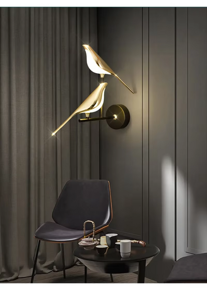 Nordic Golden Bird LED Wall Light - Creative Wall Lamp