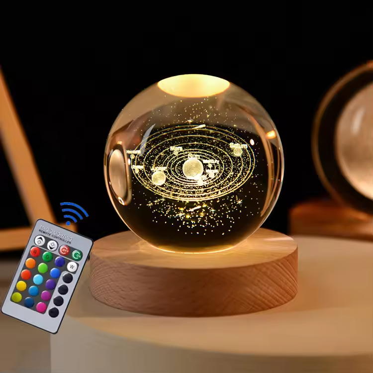 OrbitGlow | Mesmerising Galaxy Glass Sphere Table Lampa