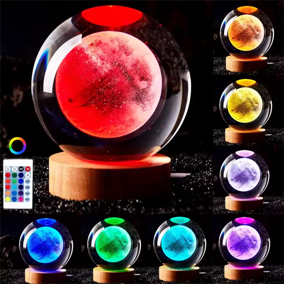 OrbitGlow | Mesmerising Galaxy Glass Sphere Table Lampa