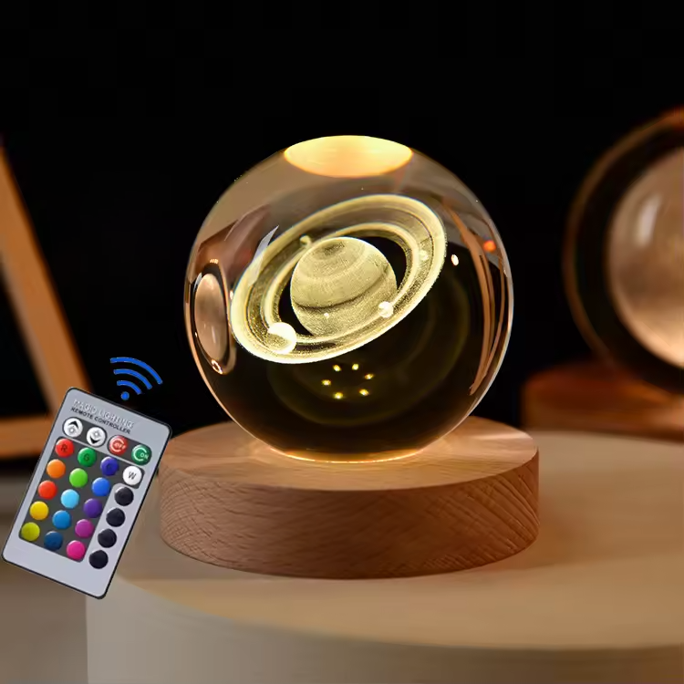 OrbitGlow | Mesmerising Galaxy Glass Sphere Table Lampa