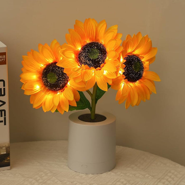 Radiant Sunflower Lamp | Elegant LED Flower Table Light