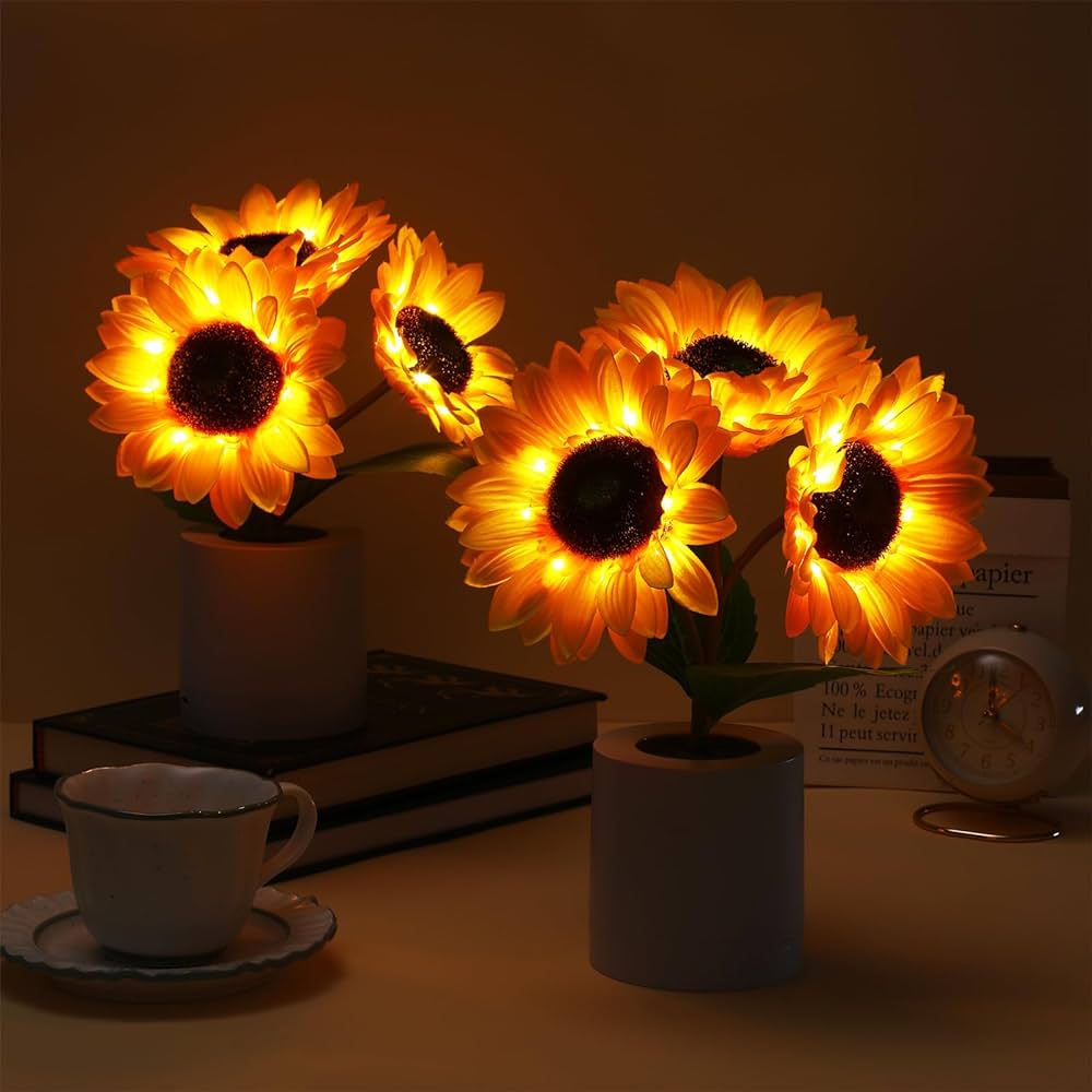 Radiant Sunflower Lamp | Elegant LED Flower Table Light