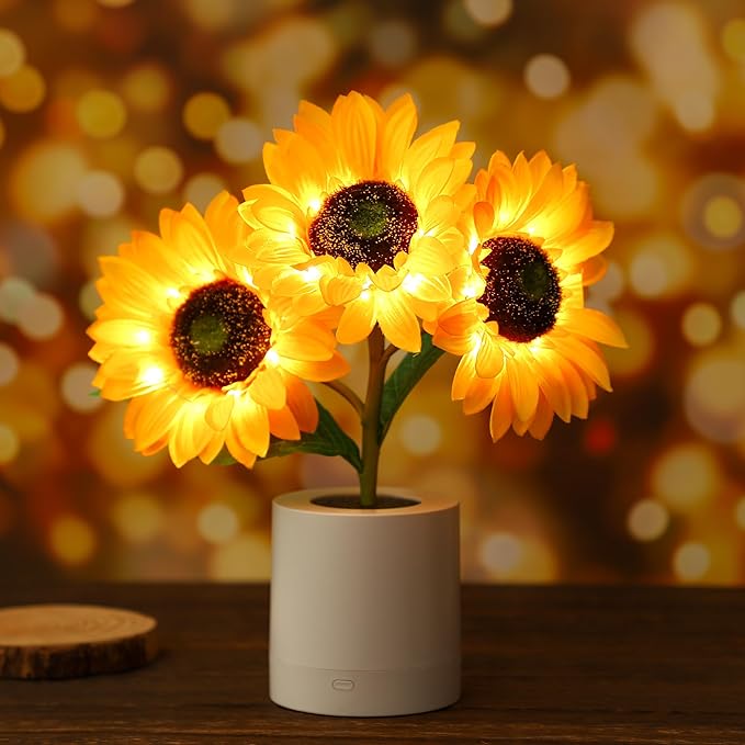 Radiant Sunflower Lamp | Elegant LED Flower Table Light
