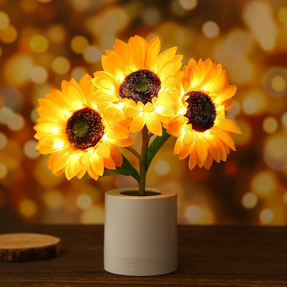 Radiant Sunflower Lamp | Elegant LED Flower Table Light