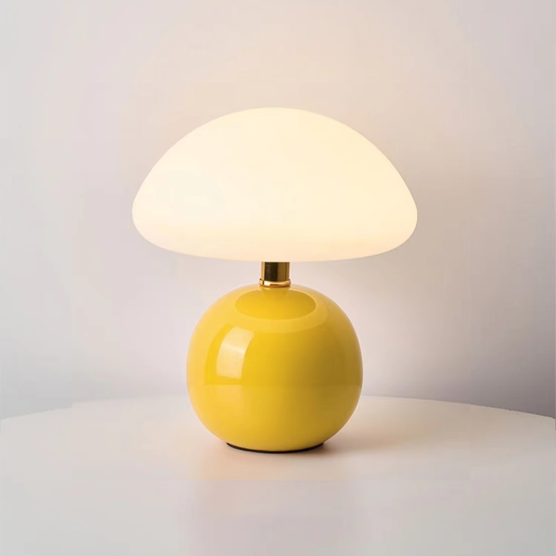 Retro-Inspired French Cream Mushroom Lamp | Table Lamp