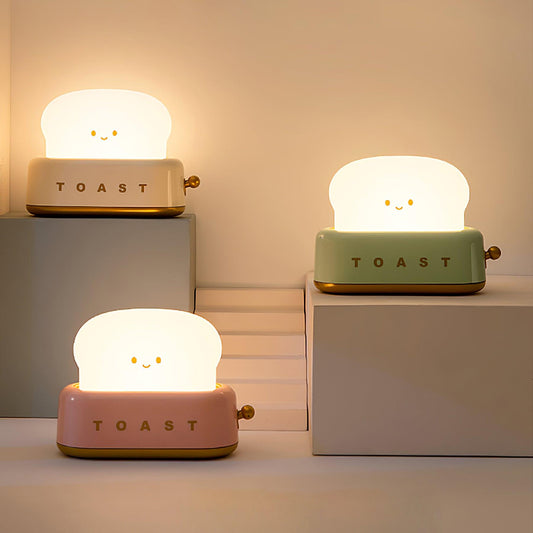 RetroGlow Table Lamp | Toaster-Inspired Rechargeable Lamp