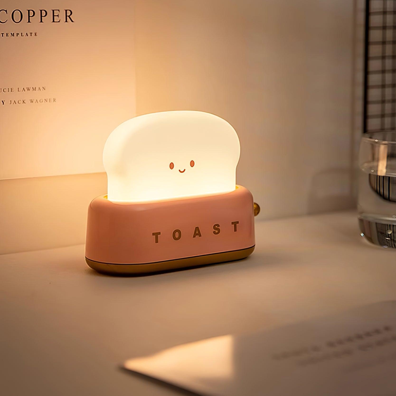 RetroGlow Table Lamp | Toaster-Inspired Rechargeable Lamp