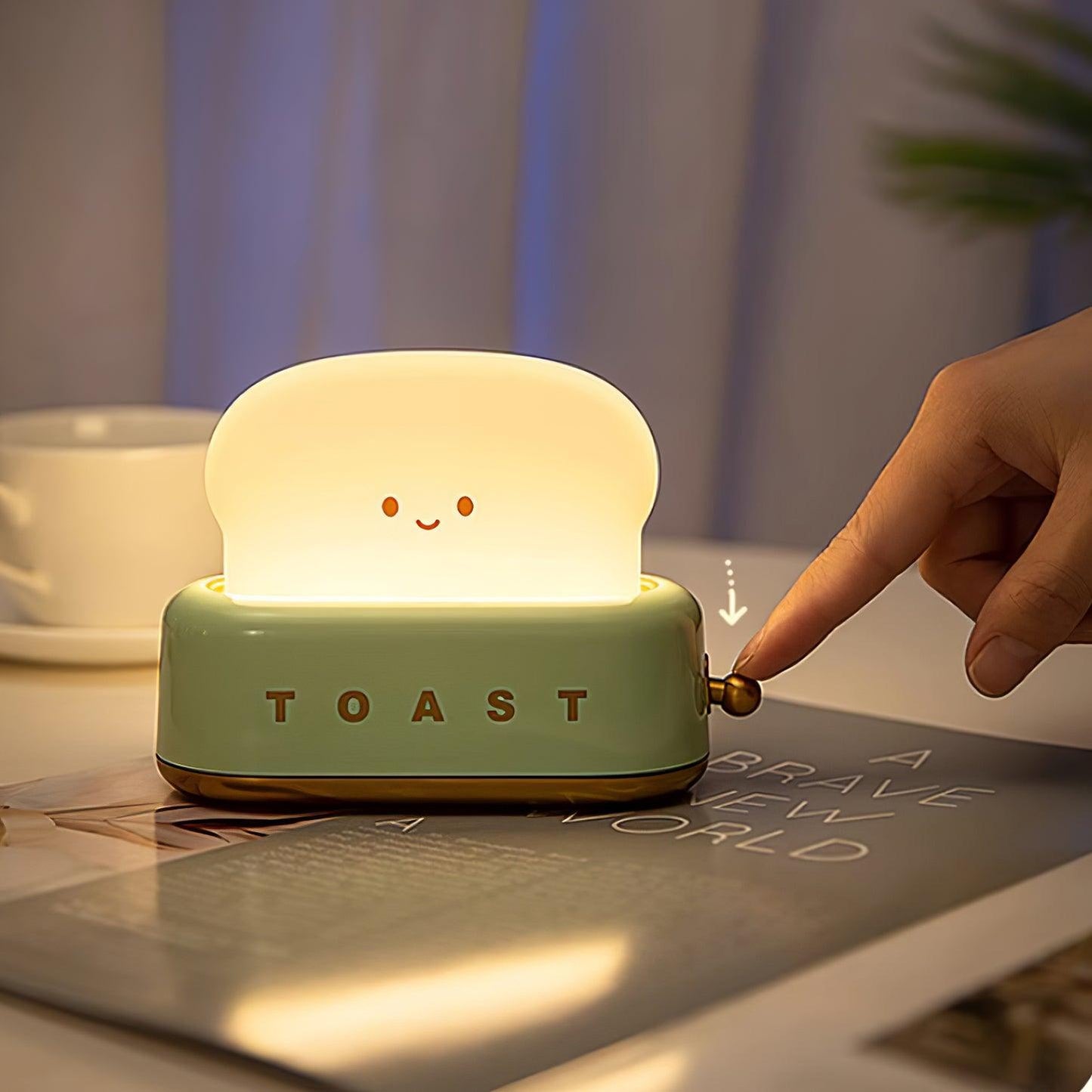 RetroGlow Table Lamp | Toaster-Inspired Rechargeable Lamp