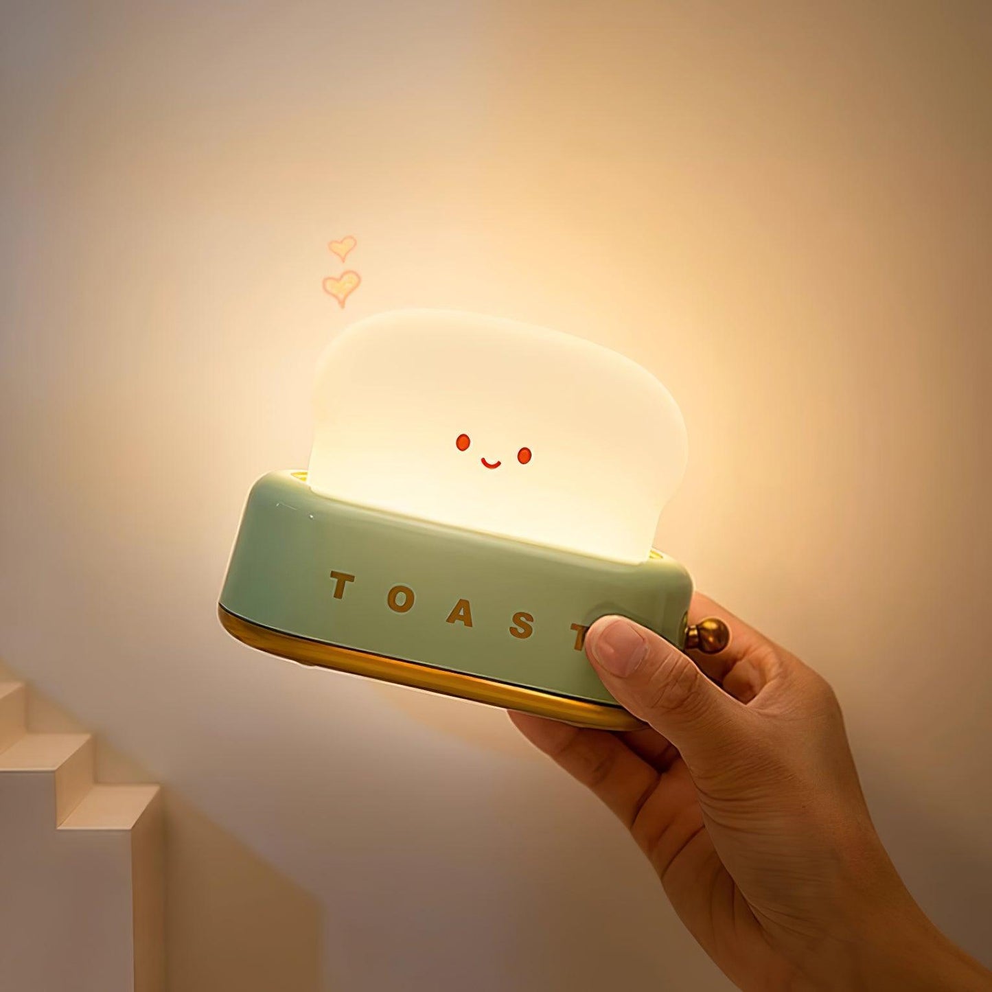 RetroGlow Table Lamp | Toaster-Inspired Rechargeable Lamp