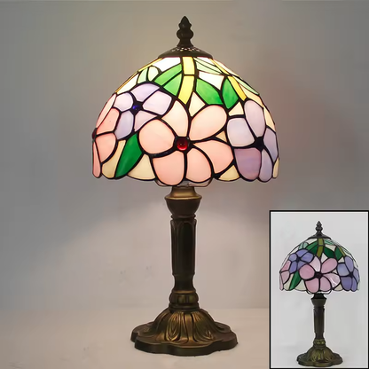 Retro Tiffany Table Lamp | Stained Glass Bedside Nightstand Light