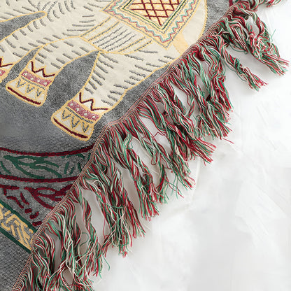 BohoHome | Bohemian Elephant Print Tassel Blanket