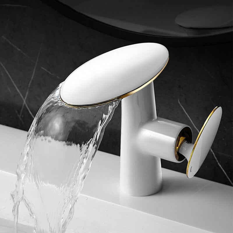 Zenova | Waterfall Bathroom Faucet - Cold & Hot Water Mixer Tap