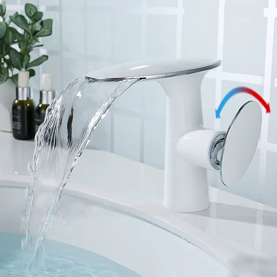 Zenova | Waterfall Bathroom Faucet - Cold & Hot Water Mixer Tap
